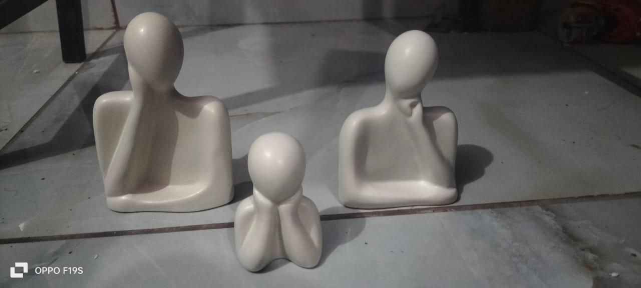 White ceramic Couple Family (Set of 3)