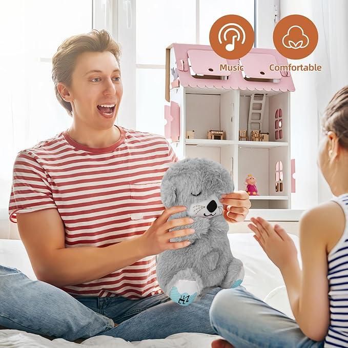 Baby Sound Machine Breathing Otter Portable Plush Baby Toy