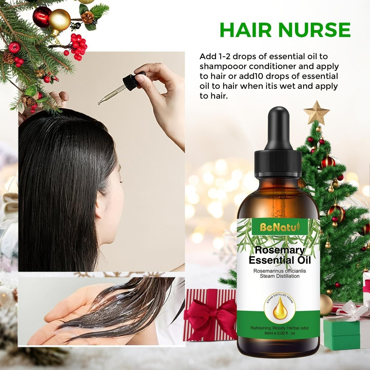 Organic Rosemary Essential Oil for Hair 30ml