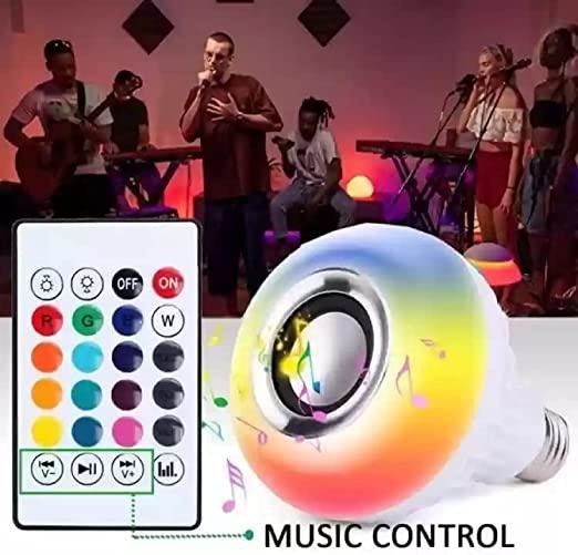 Multicolor Rgb Music Bulb, Wireless Bluetooth Bulb With Speaker And Remote Control