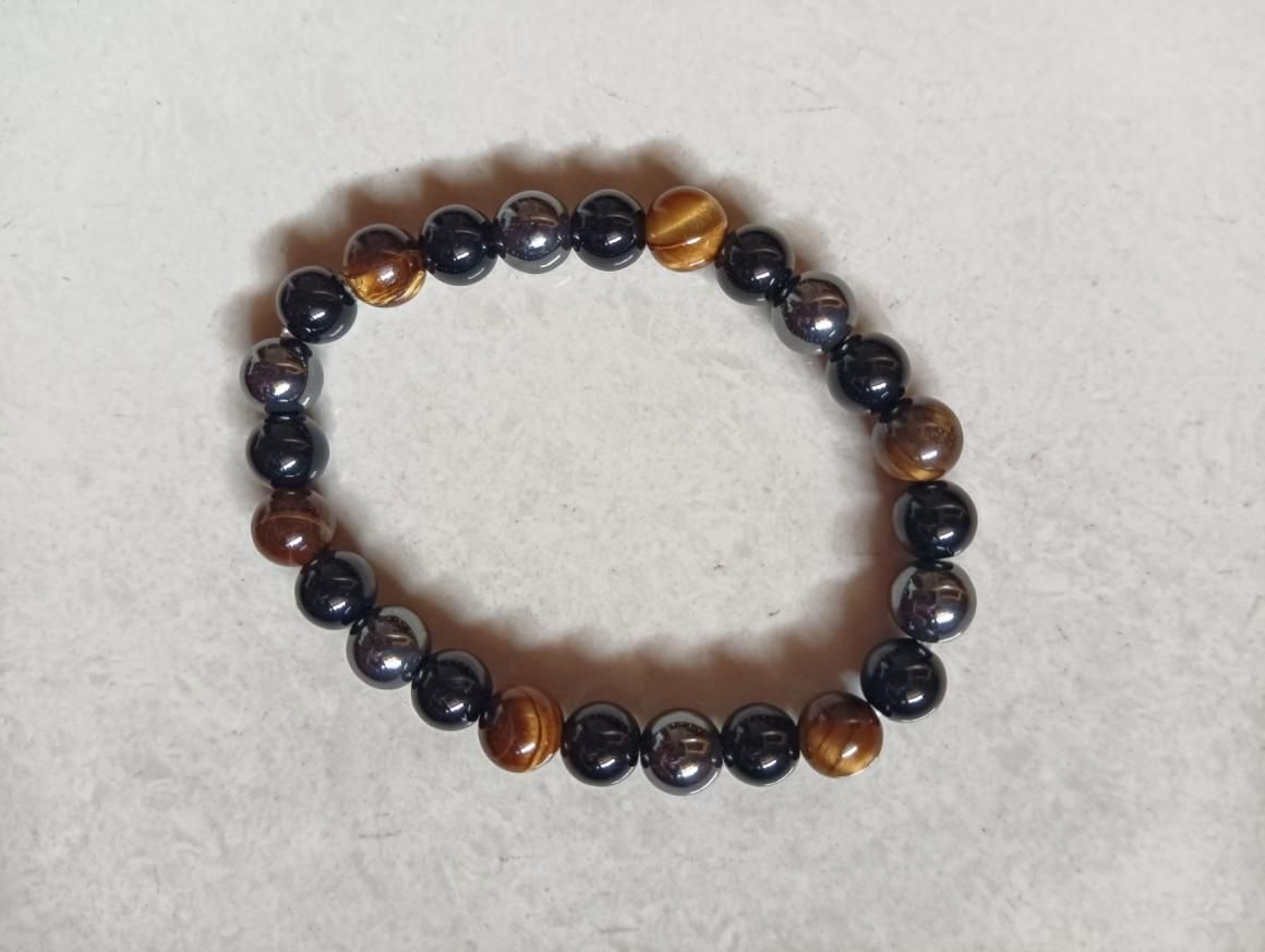 Natural Black Tourmaline Triple Protection Bracelet (Pack of 1)